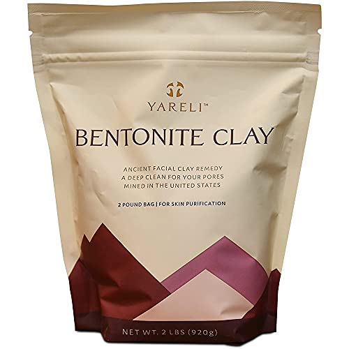 YARELI Bentonite Clay Powder Facial Mask & Detox Bath, Also Known as Indian Healing Clay 2lb (32oz)