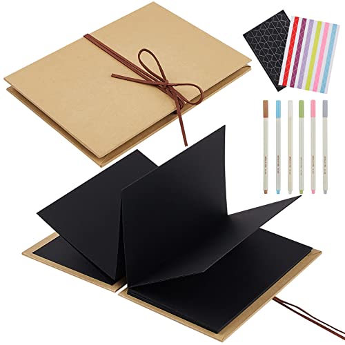 Jutieuo Scrapbook Albums 6x8 Inch Hardcover Photo Albums with DIY Accessories Set, Stretchable Folding Adventure Book, Kraft Paper Photos Collection Memory Book for Wedding Anniversary Valentines Day