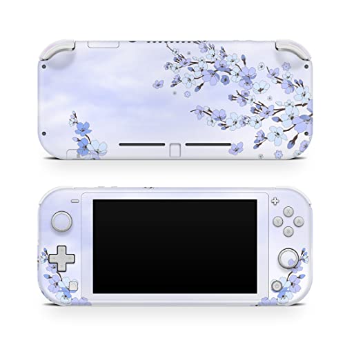 TACKY DESIGN Cherry Blossom Skin Compatible with Nintendo Switch lite,Kawaii Blue Color Compatible with Switch lite Stickers Vinyl 3m Decal Cute Sakura Full wrap Cover