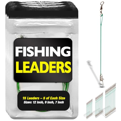 Fishing Leaders with Swivels Assortment – Fishing Leader Line for Fishing Rigs Saltwater & Freshwater – Steel Swivels and Strong – Fishing Tackle