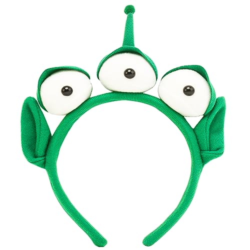Jing xin Alien Headband, Three-Eyed Alien Monster Plush Headband Women For Adults Costume Accessory (One Size, New Green)