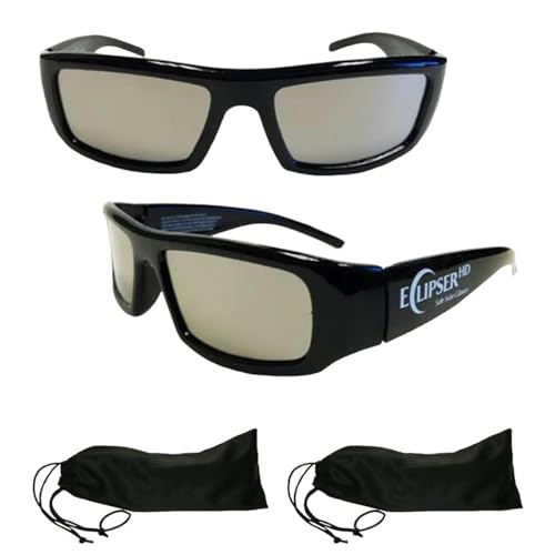 American Paper Optics 2-Pack The Eclipser HD Plastic Solar Glasses And Eclipser Case - ISO Approved - Made in the USA (Eclipser HD and Get Eclipsed) Solar Eclipse Glasses