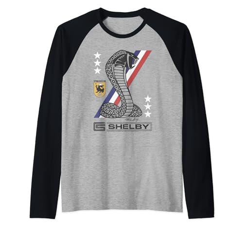 Carroll Shelby Shelby Racing Stripe Snake Raglan Baseball Tee