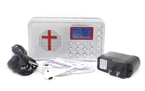 Daily Meditation 1 NKJV Audio Bible Player- New King James Version Electronic Bible (with Rechargeable Battery, Charger, Ear Buds and Built-in Speaker)