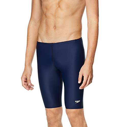 Speedo Mens Swimsuit Jammer Powerflex Eco Solid Adult Short, Speedo Navy, 36 US