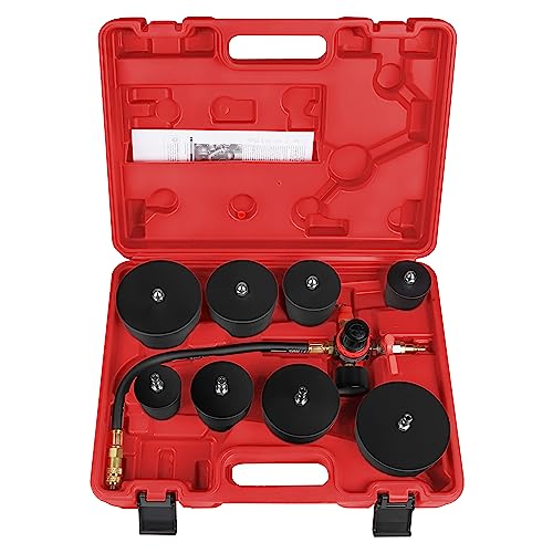 OIMERRY Turbo System Leakage Tester Kit, Turbo Leak Pressure Tester Tool, 9PCS, Red Case