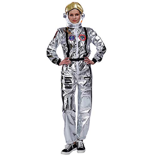 DSplay Adult Astronaut Space Jumpsuit Costume (women with hat)