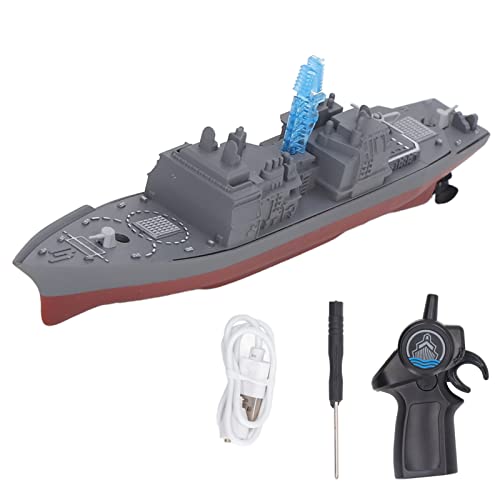 Septpenta RC Naval Ship Vessel Model Remote Control Boat Toy, 2.4Ghz USB Magnetic Charging Speedboat Yacht Electric Water Toy, Warship Water Children Kids Toys for Adults (803B)