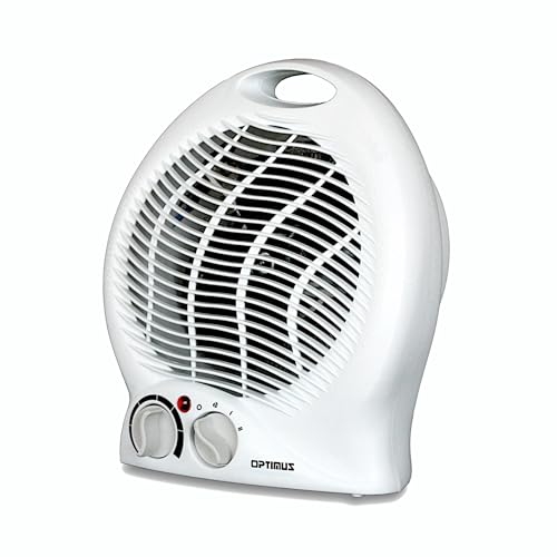 Optimus H-1322 Portable 2-Speed Fan Heater with Thermostat , White