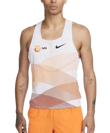 Nike Men's AeroSwift NN Running Singlet Tank Top S White/Orange