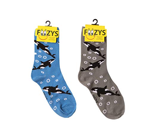 Foozys Women’s Crew Socks | Orca Fun Designs Novelty Socks | 2 Pair