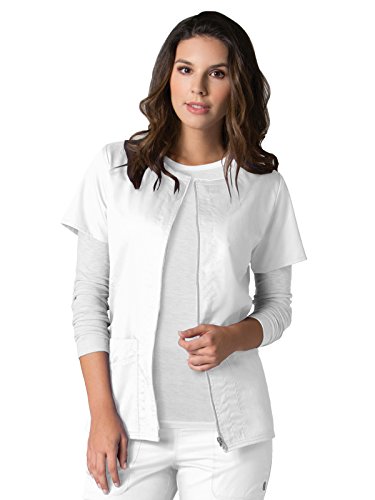 EON Maevn Women's Back Mesh Panel Short Sleeve Zip Front Jacket(White, XXX-Large)