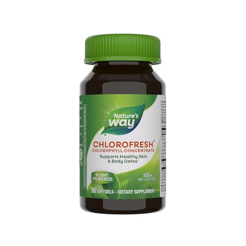 Nature’s Way Chlorofresh Chlorophyll Concentrate, Supports Detoxification Pathways*, Chlorophyllin Copper Complex, Supports Healthy Skin*, Internal Deodorant*, 90 Softgels (Packaging May Vary)
