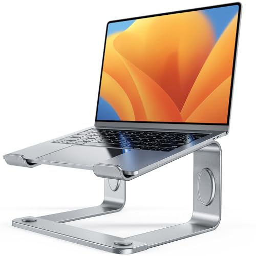 LORYERGO Laptop Stand for Desk, Laptop Riser Computer Stand for Laptop, Ergonomic Laptop Stand Desk Holder Elevator Compatible with Most 10 to 15.6 Inches Laptops, Silver