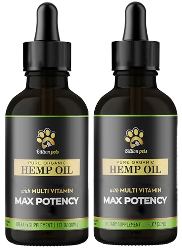 Billion Pets - Hemp Oil for Dogs and Cats - Hemp Oil Drops with Omega Fatty Acids - Hip and Joint Support and Skin Health