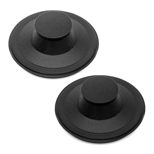 (2 Pack) Exact Replacement for InSinkErator STP-PL/STPPL Black Rubber Sink Stopper for Garbage Disposal – Compatible with Standard 3-1/2' Drains from Kohler, Waste King, Whirlpool, and More