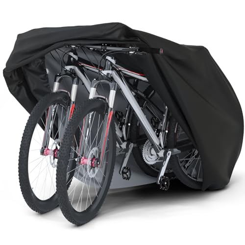 Favoto Bike Cover Waterproof Outdoor - Bicycle Cover Thicken Oxford 29 Inch Windproof Snow Rustproof with Lock Hole Storage Bag for Mountain Road Bike City Bike Beach Cruiser Bike, Black