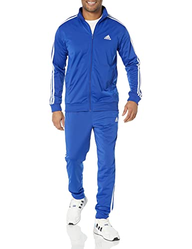 adidas Men's Sportswear Basic 3-stripes Tricot Track Suit, Semi Lucid Blue, Medium