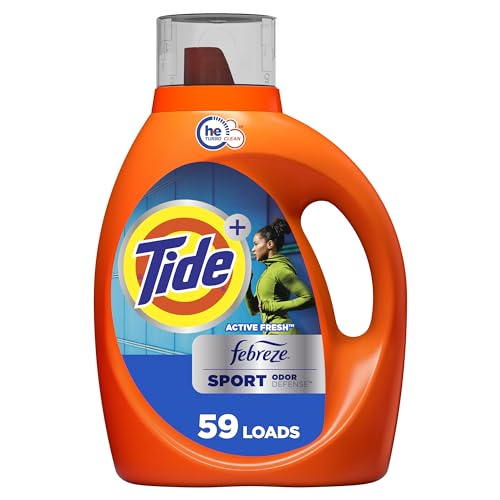 Tide Plus Febreze Sport Odor Defense HE Turbo Clean Liquid Laundry Detergent, 84 fl oz, 59 loads