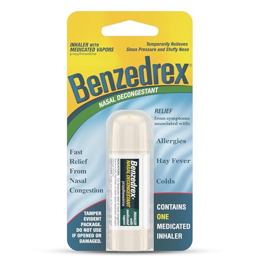 Benzedrex Nasal Decongestant Inhaler, 1 Count (Pack of 1)