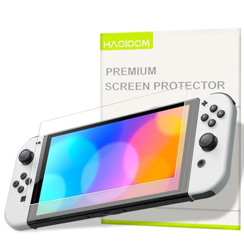 HAOLOCM 2-Pack AR Screen Protector Compatible with Nintendo Switch OLED Model 2021&2023 Handheld Game Console 7“Inch Soft Film Easy to Install Anti-Reflection More HD Than Tempered Glass Film
