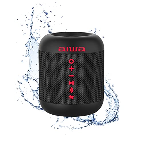 AIWA Exos Go Wireless Waterproof Bluetooth Speaker with 6 Hours of Playback Time, Omnidirectional Sound, True Wireless Pairing, Portable Bluetooth Speaker for Outdoors