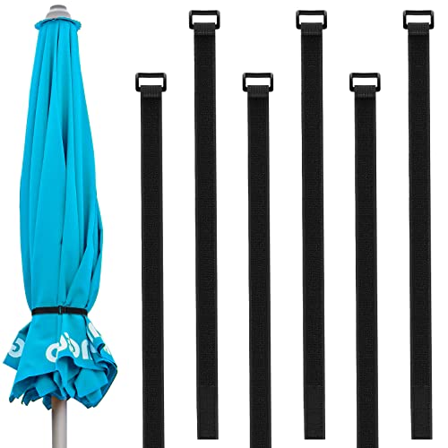 Fabbay 6 Pack Reusable Patio Umbrella Strap Adjustable Securing Straps for Parasol Multipurpose Patio Umbrella Accessories