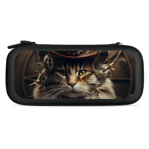Steam Punk Grunge Cat Slim Carrying Case Compatible with Switch Shockproof Protective Travel Storage Bag Black-Style