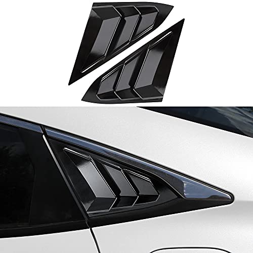 DLOVEG Rear Side Window Louvers Compatible for Honda Civic Sedan Accessories 2021 2020 2019 2018 2017 2016 Sport Style Air Vent Scoop Cover (Gloosy Black)