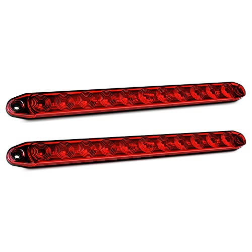 Nilight 2PCS 16Inch 11 LED Red Trailer Light Bar for Park Stop Turn signals Tail Brake Light DOT Compliant IP65 Waterproof Truck Trailer Marker ID Bar, 2 Years Warranty