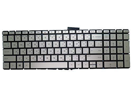 Laptop Keyboard for HP 17-BS018DS 17-BS019CY 17-BS019DS 17-BS020DS 17-BS021DS 17-BS022CY 17-BS022DS 17-BS023CY 17-BS023DS 17-BS024CY 17-BS024DS Silver with Backlight Without Frame Thailand TI