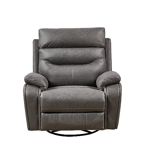 TECNR Dual Motor Rocking and 240 Degree Swivel Single Sofa Seat Recliner Chair Infinite Position,Head Rest with Power Function