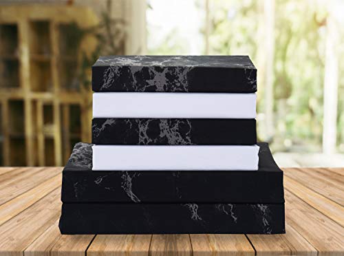 Elegant Comfort Luxury Soft Bed Sheets Marble Pattern - 1500 Premium Hotel Quality Microfiber Softness Wrinkle and Fade Resistant (6-Piece) Bedding Set, Queen, Black