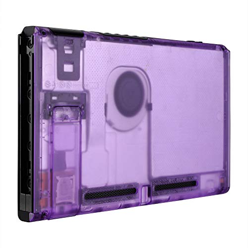 eXtremeRate Clear Atomic Purple Console Back Plate DIY Replacement Housing Shell Case for Nintendo Switch Console with Kickstand – JoyCon Shell NOT Included