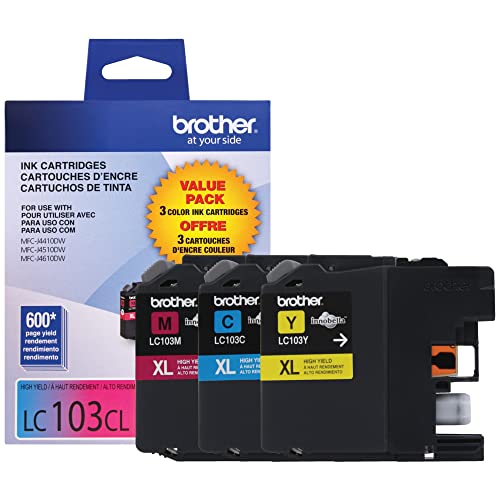 Brother LC1033PKS, LC-103, Innobella High-Yield Ink, 600 Page-Yield, 3/Pack