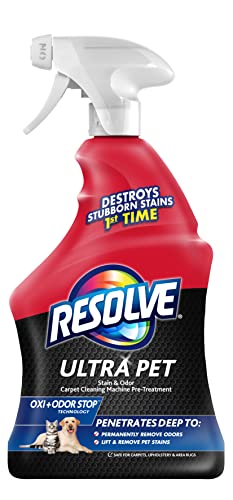 Resolve Ultra Pet Odor and Stain Remover Spray, Carpet Cleaner, 32oz (Pack of 1)