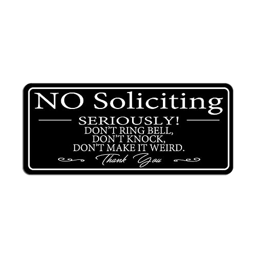 Maoerzai No Soliciting Sign for House /Office,No Soliciting Signs for Home,Thick Acrylic Self-Adhesive Modern Design Door Sign 9x4 inch Home Decor Go Away Sign Accessories Door Or Wall. (9 X 4 inch,