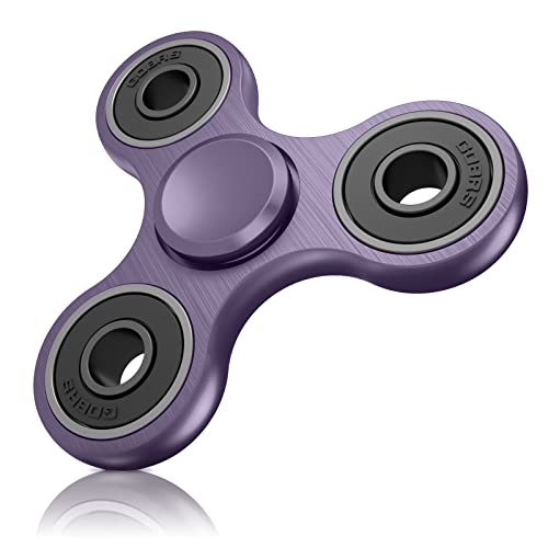 ATESSON Fidget Spinner Toys, Durable High Speed Bearing Metal Hand Finger Spinners EDC ADHD Focus Anxiety Stress Relief Boredom Killing Time Toys for Kids Adults Purple