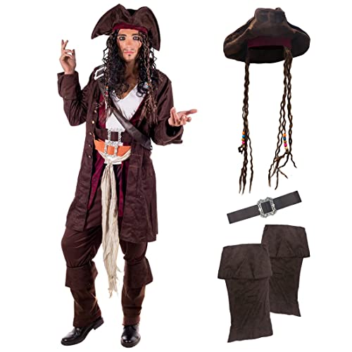 fun shack Mens Pirate Costume, Adult Pirate Costume Men, Adult Men Pirate Costume Male, Pirate Halloween Costumes For Men, X-Large