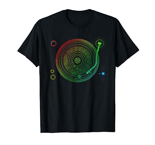 Space DJ print - Solar System Retro Turntable EDM T-Shirt