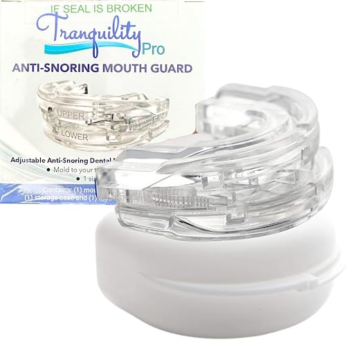 Tranquility PRO 2.0 Anti-Snoring Mouth Guard - Adjustable Mouthpiece - Night Time Teeth Mouthguard & Sleeping Bite Guard for Bruxism and Stop Snoring - Custom Molding & Adjustability