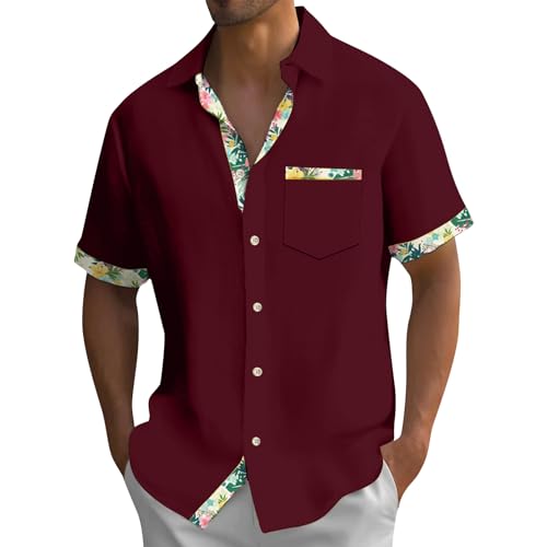 Generic Comfort Colors Tshirt Linen Shirts for Men Mens Gifts Backless Top Mens Short Sleeve Button Down Shirts Polo Casual Shirts for Men Mens Summer Clothes Mens Hawaiian Shirts Short Sleeve Tops