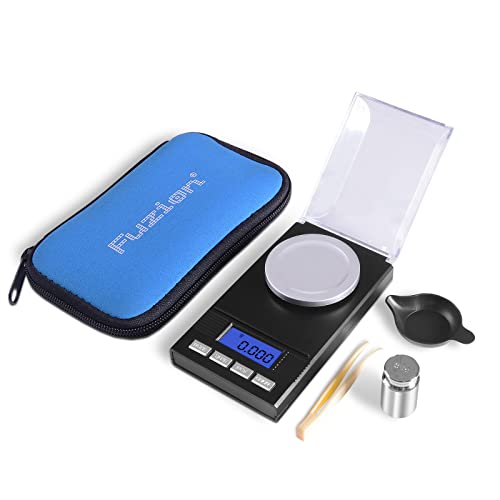 Fuzion Digital Milligram Scale 50g/ 0.001g, Portable Jewelry Scale, Powder Scale, Micro Scale for Powder Medicine, Gold, Gem, Reloading, Calibration Weight and Tweezers Included