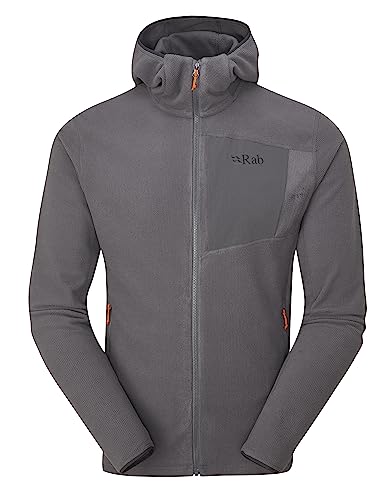 RAB Men’s Tecton Hoody Full-Zip Fleece Jacket for Hiking & Climbing - Graphene - Large