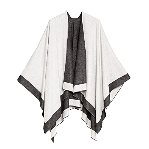 Women's Shawl Wrap Poncho Ruana Cape Cardigan Sweater Open Front for Spring Summer Fall (PC-10-1)