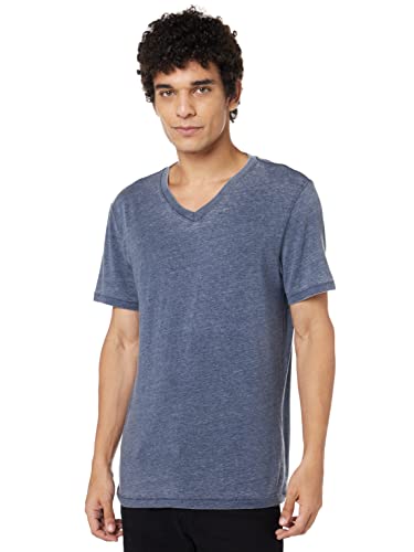 Lucky Brand Men's Venice Burnout V-Neck Tee Shirt, American Navy, Large