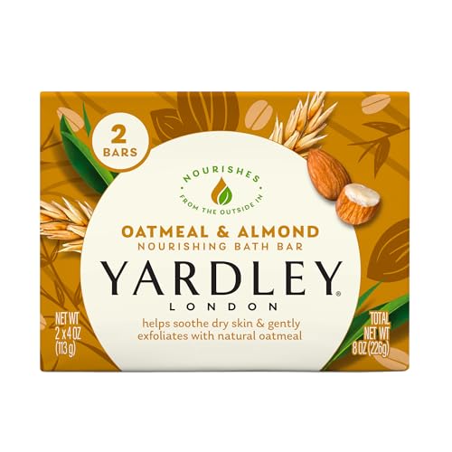 Yardley London Oatmeal and Naturally Moisturizing Bath Bar, Almond (Pack of 2)