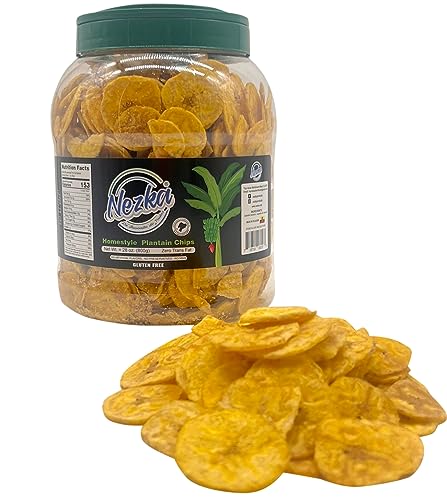 Nezka Plantain Chips - Delicious Crunchy Snacks and Side Dish | Chips de plátano Nezka - Deliciosos bocadillos crujientes y guarnición (1 Single Jar)