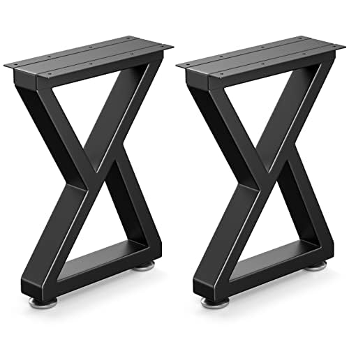 Likapop 16' Metal Bench, Desk and Coffee Table Legs, Heavy Duty Furniture Legs, Black End Table Legs, DIY Legs (H16' x W11.8', Set of 2)