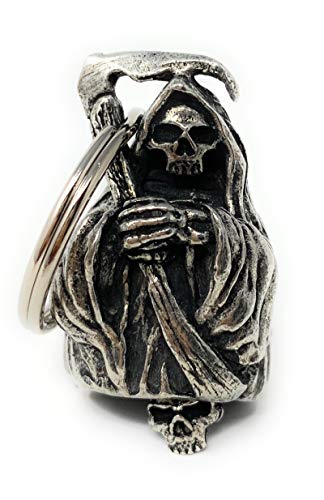 Bravo Bells Grim Reaper Bell - Motorcycle Biker Bell Accessory or Keychain for Good Luck - Made in USA